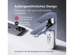 AM.PM Einhebel-Waschtischarmatur Gem Wasserhahn Bad aus Messing, Mischbatterie FGA02100 Chrom