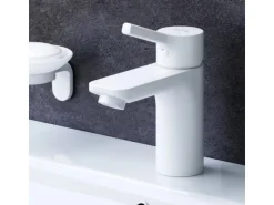 AM.PM Einhebel-Waschtischarmatur X-Joy S Wasserhahn Bad aus Messing, Waschbecken Armatur, Mischbatterie FXB02133 Weiß