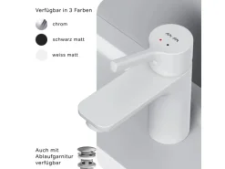 AM.PM Einhebel-Waschtischarmatur X-Joy S Wasserhahn Bad aus Messing, Waschbecken Armatur, Mischbatterie FXB02133 Weiß