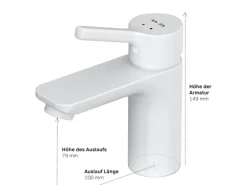 AM.PM Einhebel-Waschtischarmatur X-Joy S Wasserhahn Bad aus Messing, Waschbecken Armatur, Mischbatterie FXB02133 Weiß