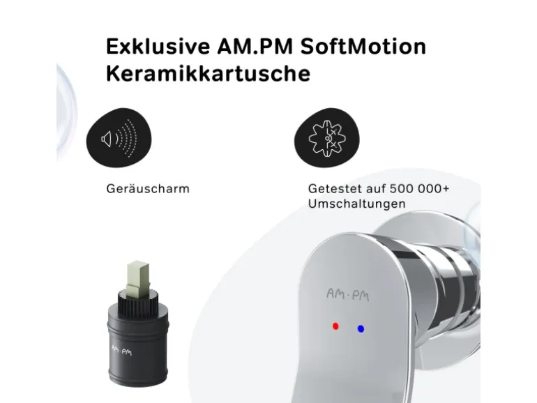 AM.PM Einhebel-Waschtischarmatur Wandmontage X-Joy Wasserhahn Bad, Mischbatterie FXA72600 Chrom