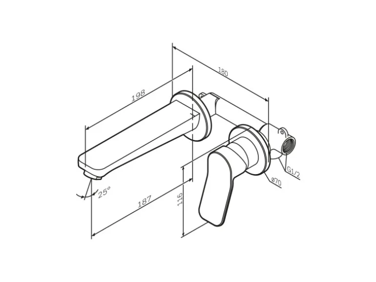AM.PM Einhebel-Waschtischarmatur Wandmontage X-Joy Wasserhahn Bad, Mischbatterie FXA72600 Chrom