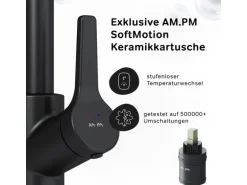 AM.PM Küchenarmatur X-Joy S Spültischarmatur Küche Spültisch-Einhebelmischer FXB05022 Schwarz