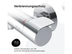AM.PM Thermostat Duscharmatur X-Joy Brausearmatur aus Messing, Mischbatterie, Duschthermostat FXA40000 Chrom