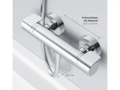 AM.PM Thermostat Duscharmatur X-Joy Brausearmatur aus Messing, Mischbatterie, Duschthermostat FXA40000 Chrom