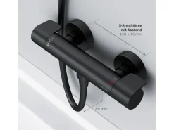AM.PM Thermostat Duscharmatur X-Joy Brausearmatur aus Messing, Mischbatterie Duschthermostat FXA40022 Schwarz