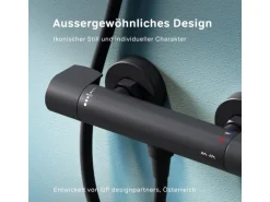 AM.PM Thermostat Duscharmatur X-Joy Brausearmatur aus Messing, Mischbatterie Duschthermostat FXA40022 Schwarz