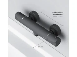 AM.PM Thermostat Duscharmatur Hit Brausearmatur aus Messing, Mischbatterie, Duschthermostat FTA40022 Schwarz