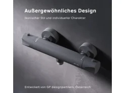 AM.PM Thermostat Duscharmatur Hit Brausearmatur aus Messing, Mischbatterie, Duschthermostat FTA40022 Schwarz