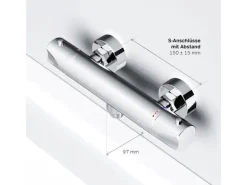 AM.PM Thermostat Duscharmatur Hit Brausearmatur aus Messing, Mischbatterie, Duschthermostat FTA40000 Chrom