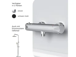 AM.PM Thermostat Duscharmatur Hit Brausearmatur aus Messing, Mischbatterie, Duschthermostat FTA40000 Chrom