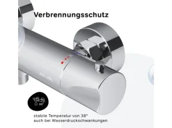 AM.PM Thermostat Duscharmatur Hit Brausearmatur aus Messing, Mischbatterie, Duschthermostat FTA40000 Chrom