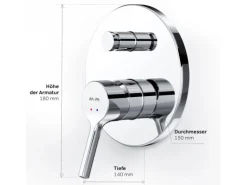AM.PM Wannen Einhand-Mischbatterie Unterputz Wandthermostat, Thermostat Mischbatterie Dusche X-Joy S FXB45000 Chrom