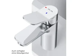 AM.PM Waschtischarmatur EcoStart-Funktion mit Klick-Ablauf, Waschbecken Armatur, Mischbatterie FXA82800 X-Joy Chrom