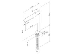 AM.PM Waschtischarmatur Hoch mit Klick-Ablauf Like Wasserhahn Bad, Waschbecken Armatur, Mischbatterie FLA92200  Chrom