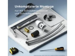 AM.PM Waschtischarmatur Hoch mit Klick-Ablaufgarnitur, Waschbecken Armatur, Mischbatterie FXA92200 X-Joy Chrom