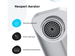 AM.PM Waschtischarmatur Hoch mit Klick-Ablaufgarnitur, Waschbecken Armatur, Mischbatterie FXA92200 X-Joy Chrom