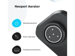 AM.PM Waschtischarmatur Hoch mit Klick-Ablaufgarnitur, Waschbecken Armatur, Mischbatterie FXA92222 X-Joy Schwarz