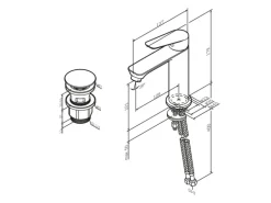 AM.PM Waschtischarmatur mit Klick-Ablaufgarnitur Hit M-Größe, Waschbecken Armatur, Mischbatterie FTA82233 Weiß