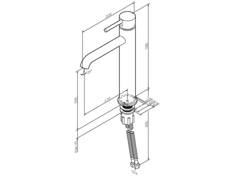 AM.PM Waschtischarmatur mit hohem Auslauf Spike Wasserhahn Bad aus Messing, Mischbatterie FPA92000 Chrom