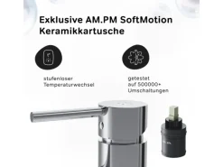 AM.PM Waschtischarmatur mit hohem Auslauf Spike Wasserhahn Bad aus Messing, Mischbatterie FPA92000 Chrom