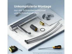 AM.PM Waschtischarmatur mit hohem Auslauf Spike Wasserhahn Bad aus Messing, Mischbatterie FPA92000 Chrom