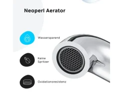 AM.PM Waschtischarmatur mit hohem Auslauf Spike Wasserhahn Bad aus Messing, Mischbatterie FPA92000 Chrom