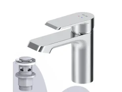 AM.PM Waschtischarmatur mit Klick-Ablaufgarnitur Flash Wasserhahn Bad, Waschbecken Armatur, Mischbatterie FNA82100 Chrom