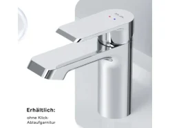 AM.PM Waschtischarmatur mit Klick-Ablaufgarnitur Flash Wasserhahn Bad, Waschbecken Armatur, Mischbatterie FNA82100 Chrom