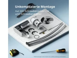 AM.PM Waschtischarmatur mit Klick-Ablaufgarnitur Flash Wasserhahn Bad, Waschbecken Armatur, Mischbatterie FNA82100 Chrom