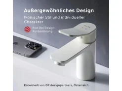 AM.PM Waschtischarmatur mit Klick-Ablaufgarnitur, Waschbecken Armatur, Mischbatterie FXA82133 X-Joy Wasserhahn Bad Weiß