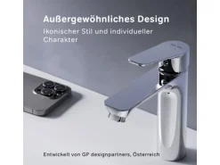 AM.PM Waschtischarmatur mit Klick-Ablaufgarnitur, Waschbecken Armatur, Mischbatterie FTA82200 Hit M-Größe Chrom