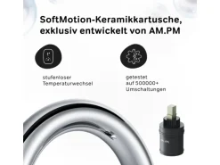 AM.PM Waschtischarmatur mit drehbarem Auslauf, Wasserhahn Bad, Mischbatterie FXB02700 X-Joy S  Chrom