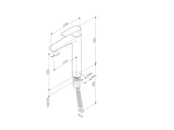 AM.PM Waschtischarmatur mit hohem Auslauf Gem Wasserhahn Bad aus Messing, Mischbatterie FGA92000 Chrom