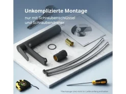 AM.PM Waschtischarmatur mit hohem Auslauf Hit Wasserhahn Bad aus Messing, Mischbatterie FTA92022 Schwarz