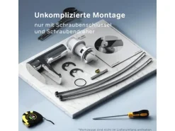 AM.PM Waschtischarmatur mit Klick-Ablaufgarnitur Gem Wasserhahn Bad, Mischbatterie FGA82100 Chrom