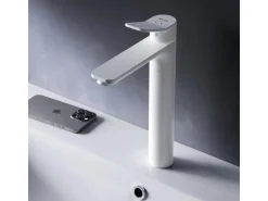 AM.PM Waschtischarmatur mit hohem Auslauf, Waschbecken Armatur, Mischbatterie FXA92033 X-Joy Wasserhahn Bad Weiß