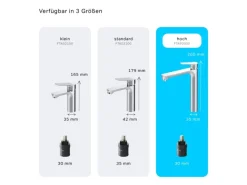 AM.PM Waschtischarmatur mit hohem Auslauf Hit Wasserhahn Bad aus Messing, Mischbatterie FTA92000 Chrom
