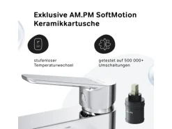 AM.PM Waschtischarmatur mit hohem Auslauf Hit Wasserhahn Bad aus Messing, Mischbatterie FTA92000 Chrom