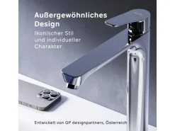 AM.PM Waschtischarmatur mit hohem Auslauf Hit Wasserhahn Bad aus Messing, Mischbatterie FTA92000 Chrom