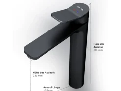 AM.PM Waschtischarmatur mit hohem Auslauf, Waschbecken Armatur, Mischbatterie FXA92022 X-Joy Wasserhahn Bad Schwarz