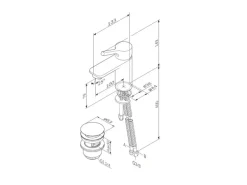 AM.PM Waschtischarmatur mit Klick-Ablauf, Wasserhahn, Waschbecken Armatur, Mischbatterie FXB82122 X-Joy S Schwarz