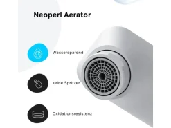 AM.PM Waschtischarmatur mit hohem Auslauf Hit Wasserhahn Bad aus Messing, Mischbatterie FTA92033 Weiß