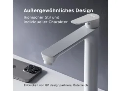 AM.PM Waschtischarmatur mit hohem Auslauf Hit Wasserhahn Bad aus Messing, Mischbatterie FTA92033 Weiß