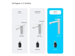 AM.PM Waschtischarmatur mit hohem Auslauf Hit Wasserhahn Bad aus Messing, Mischbatterie FTA92033 Weiß