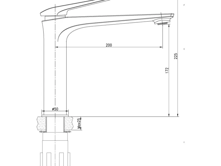 AquaSu Einhebelmischer Waschbeckenarmatur Orva mittelhohe Ausführung Kupfer