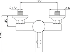 AquaSu Einhebelmischer-Wannenarmatur Lea Chrom