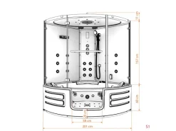 AquaVapore Dampfdusche Whirlpool Dusche Duschkabine K70-WS-EH-EC-SC 150x150cm