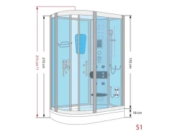 AquaVapore Dusche Duschkabine D60-73T2L-EC Duschtempel Sauna 120x80 cm