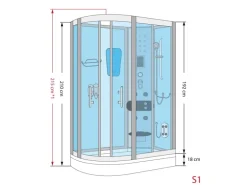 AquaVapore Dusche Duschkabine D60-73M2L-EC Duschtempel Sauna 120x80 cm